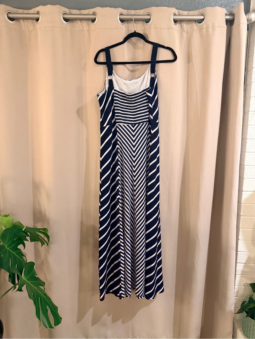 Maurices Navy and White Striped Dress with adjustable straps - Picture 2 of 7